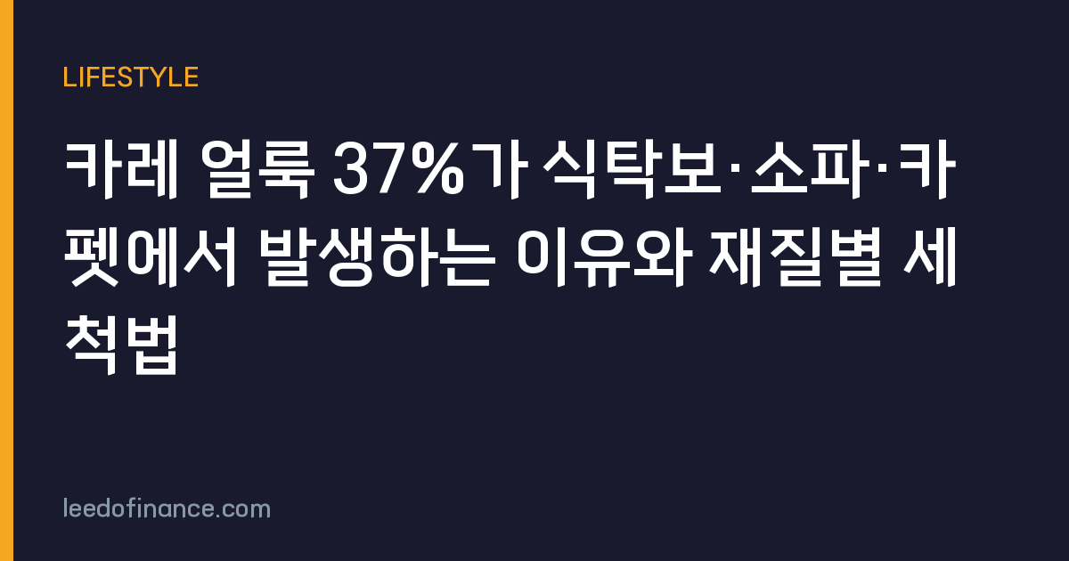 카레 얼룩 37%가 식탁보·소파·카펫에서 발생하는 이유와 재질별 세척법