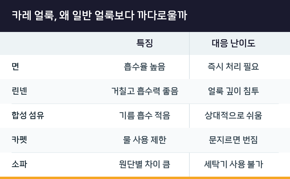 카레 얼룩, 왜 일반 얼룩보다 까다로울까