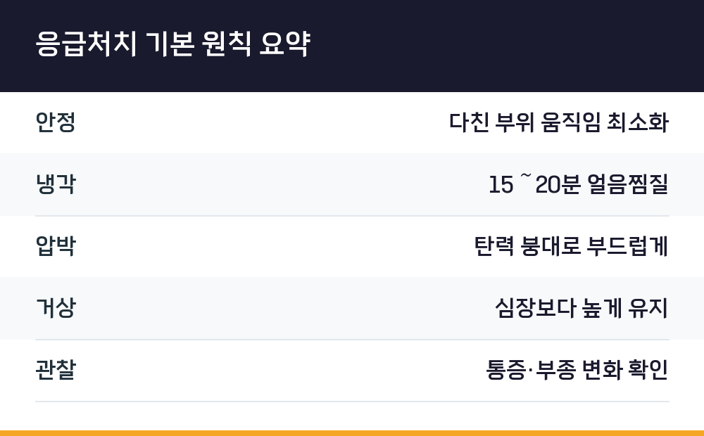 응급처치 기본 원칙 요약