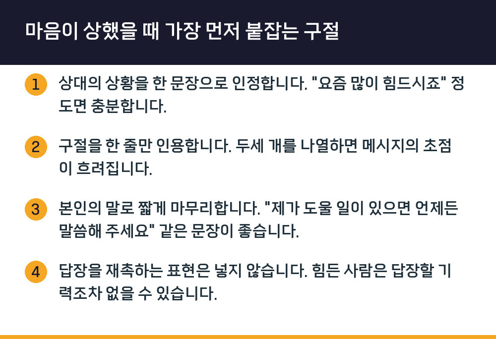 마음이 상했을 때 가장 먼저 붙잡는 구절