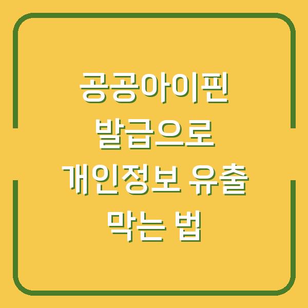 공공아이핀 발급으로 개인정보 유출 막는 법