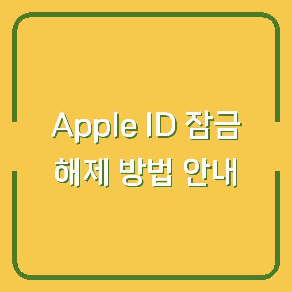 Apple ID 잠금 해제 방법 안내