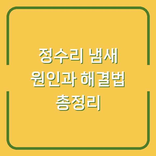 정수리 냄새 원인과 해결법 총정리