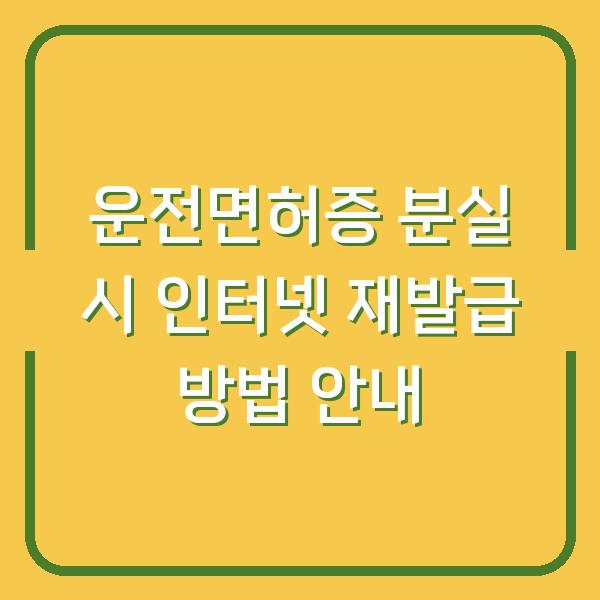 운전면허증 분실 시 인터넷 재발급 방법 안내