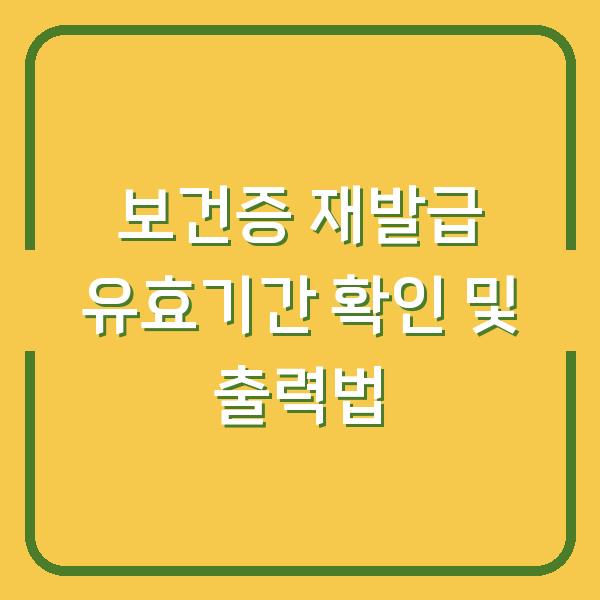 보건증 재발급 유효기간 확인 및 출력법