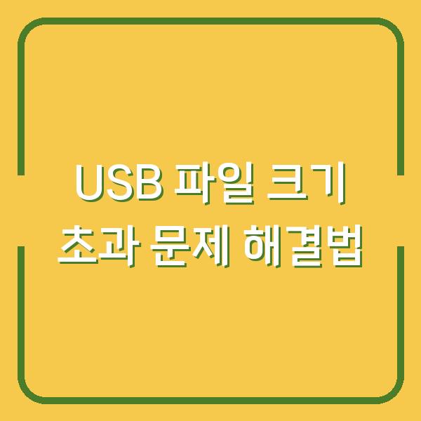 USB 파일 크기 초과 문제 해결법