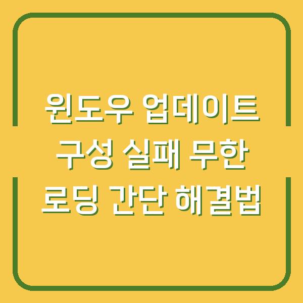 윈도우 업데이트 구성 실패 무한 로딩 간단 해결법