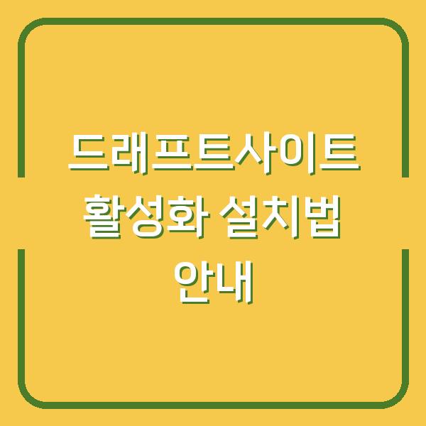 드래프트사이트 활성화 설치법 안내