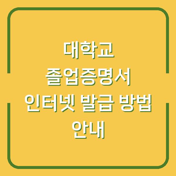 대학교 졸업증명서 인터넷 발급 방법 안내