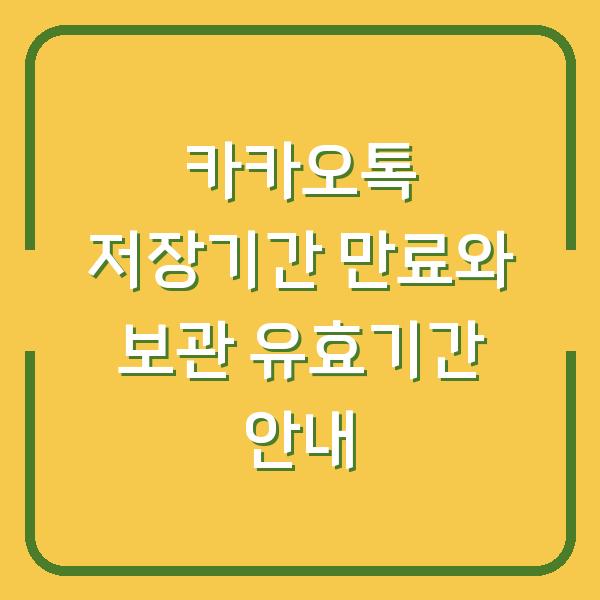 카카오톡 저장기간 만료와 보관 유효기간 안내