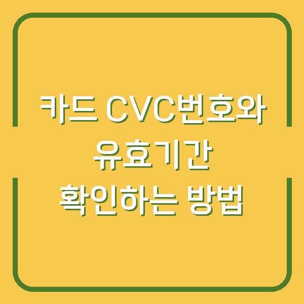 카드 CVC번호와 유효기간 확인하는 방법