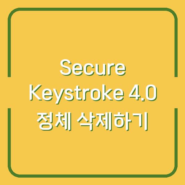 Secure Keystroke 4.0 정체 삭제하기