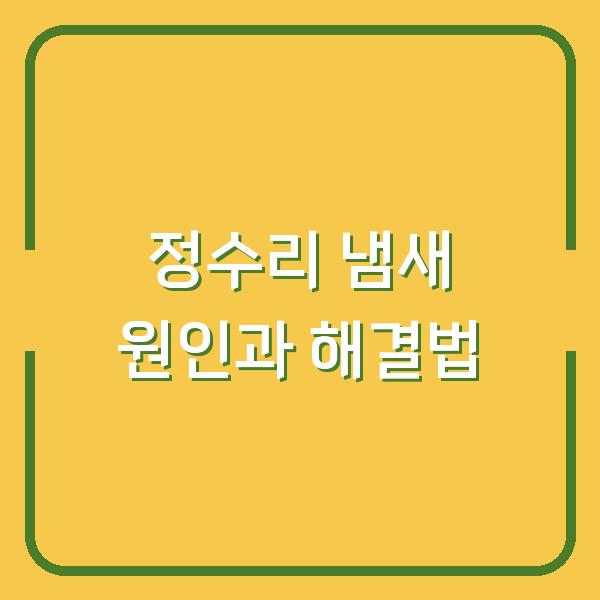 정수리 냄새 원인과 해결법