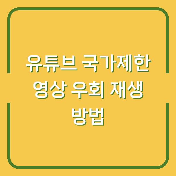 유튜브 국가제한 영상 우회 재생 방법