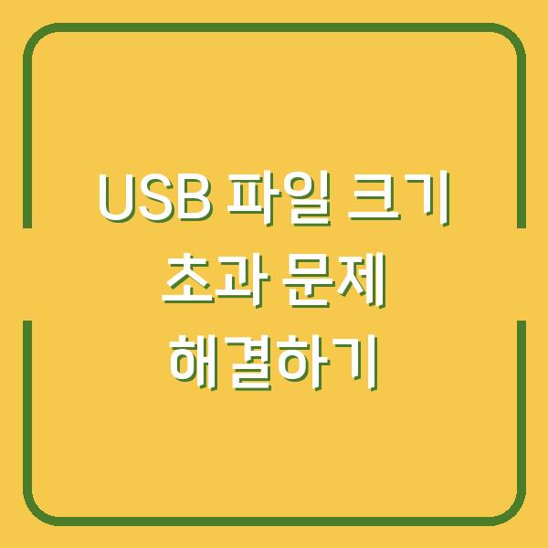 USB 파일 크기 초과 문제 해결하기