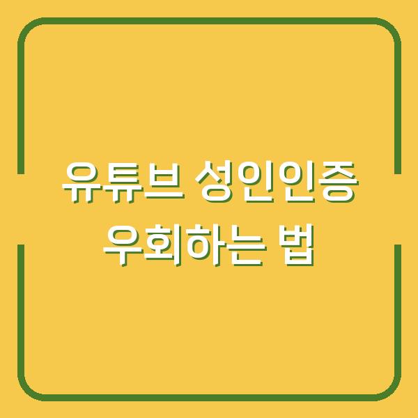유튜브 성인인증 우회하는 법