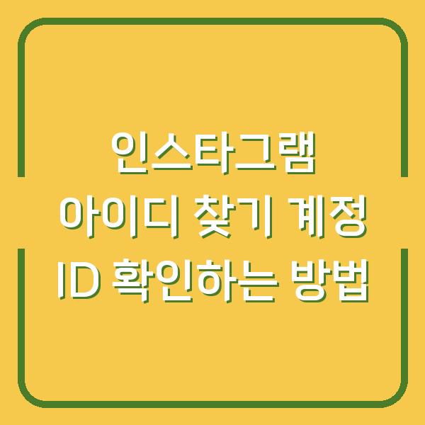 인스타그램 아이디 찾기 계정 ID 확인하는 방법