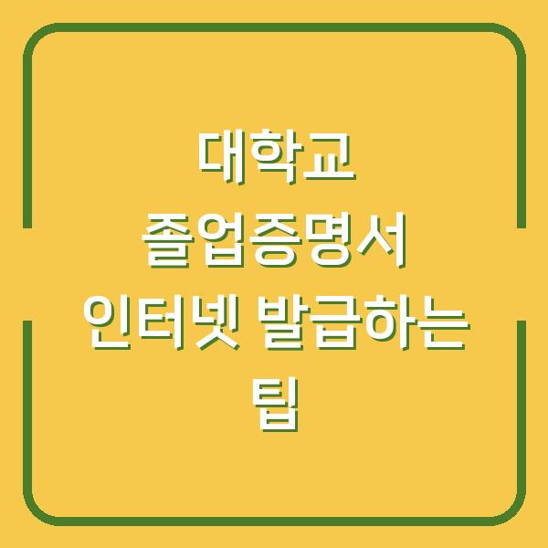 대학교 졸업증명서 인터넷 발급하는 팁