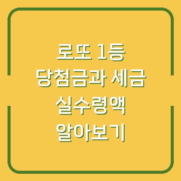 로또 1등 당첨금과 세금 실수령액 알아보기