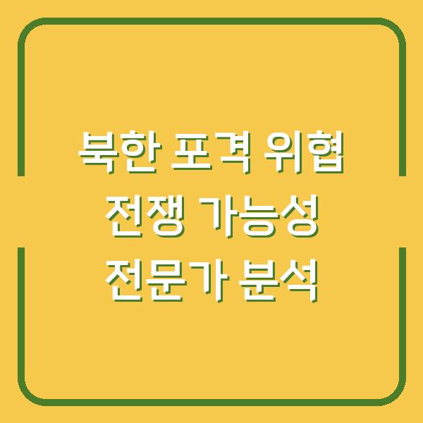 북한 포격 위협 전쟁 가능성 전문가 분석