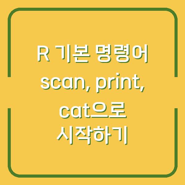 R 기본 명령어 scan, print, cat으로 시작하기