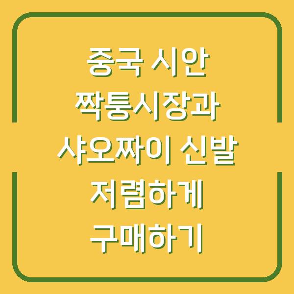 중국 시안 짝퉁시장과 샤오짜이 신발 저렴하게 구매하기
