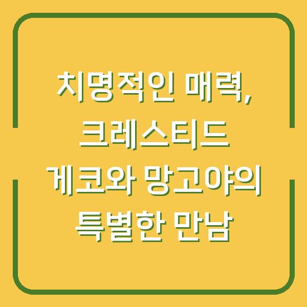 치명적인 매력, 크레스티드 게코와 망고야의 특별한 만남