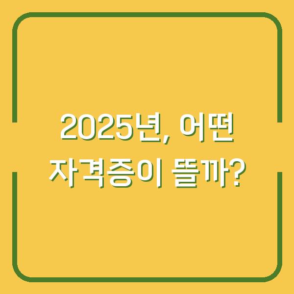 2025년, 어떤 자격증이 뜰까?