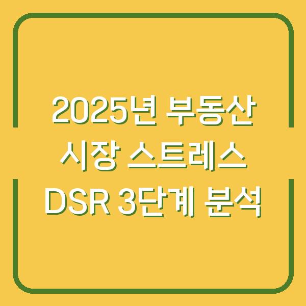 2025년 부동산 시장 스트레스 DSR 3단계 분석
