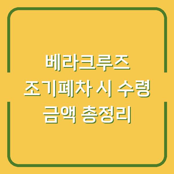 베라크루즈 조기폐차 시 수령 금액 총정리
