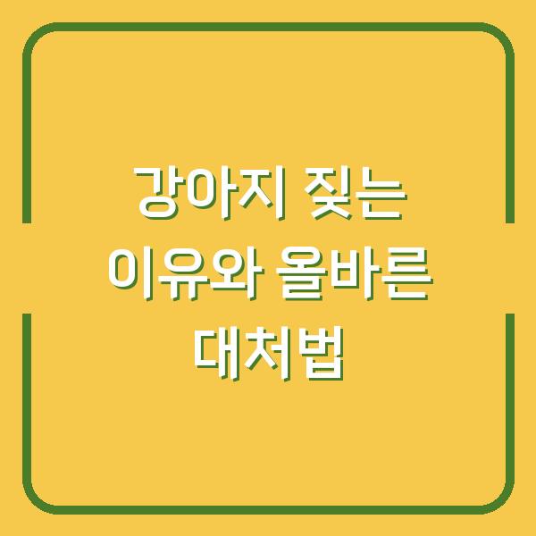 강아지 짖는 이유와 올바른 대처법
