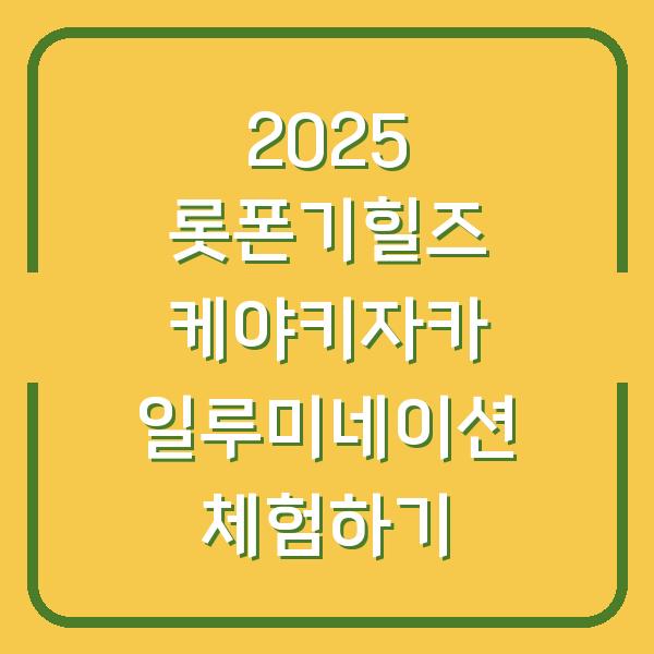 2025 롯폰기힐즈 케야키자카 일루미네이션 체험하기