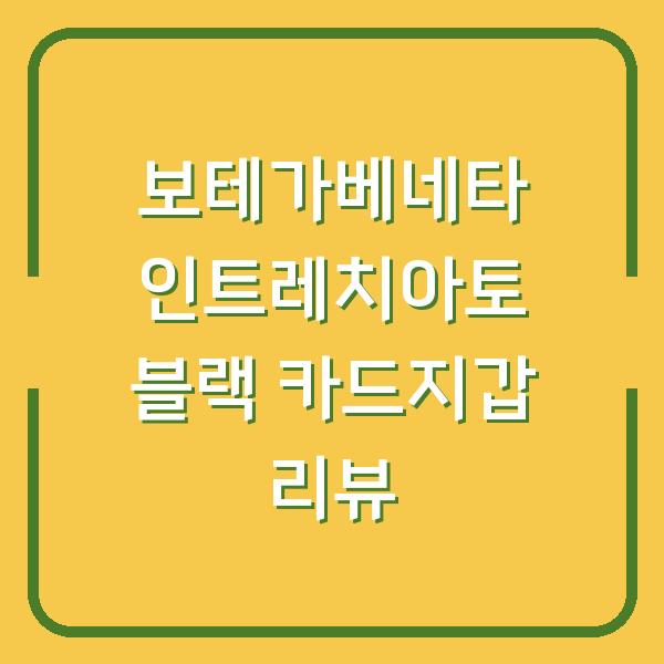 보테가베네타 인트레치아토 블랙 카드지갑 리뷰