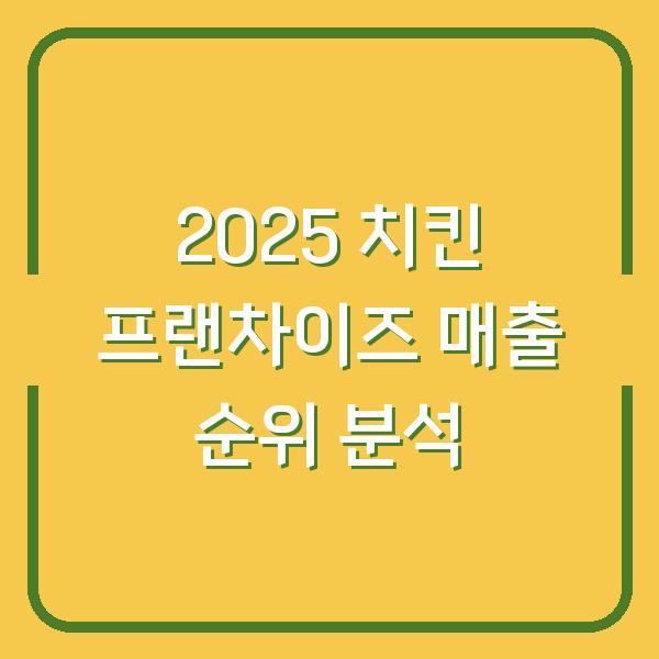 2025 치킨 프랜차이즈 매출 순위 분석