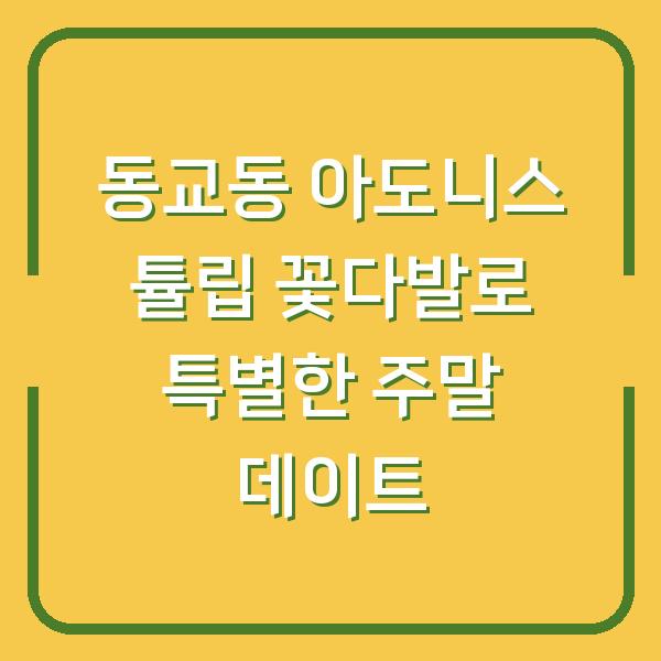 동교동 아도니스 튤립 꽃다발로 특별한 주말 데이트