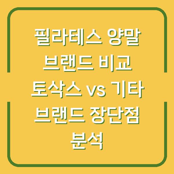 필라테스 양말 브랜드 비교 토삭스 vs 기타 브랜드 장단점 분석