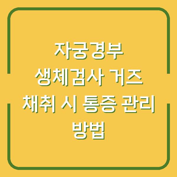 자궁경부 생체검사 거즈 채취 시 통증 관리 방법