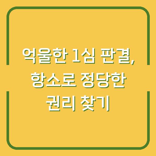 억울한 1심 판결, 항소로 정당한 권리 찾기