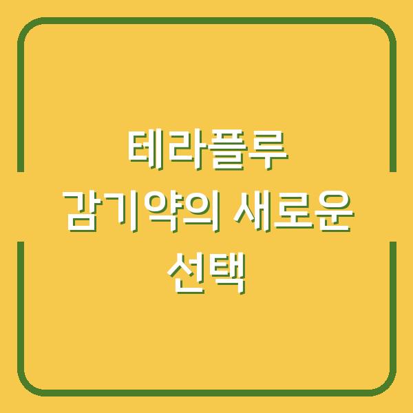 테라플루 감기약의 새로운 선택
