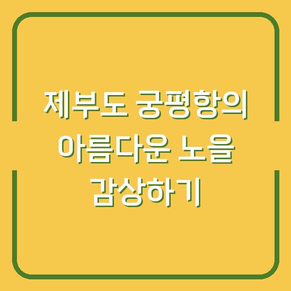 제부도 궁평항의 아름다운 노을 감상하기