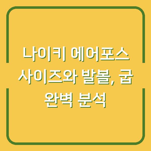 나이키 에어포스 사이즈와 발볼, 굽 완벽 분석