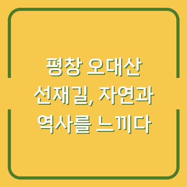 평창 오대산 선재길, 자연과 역사를 느끼다