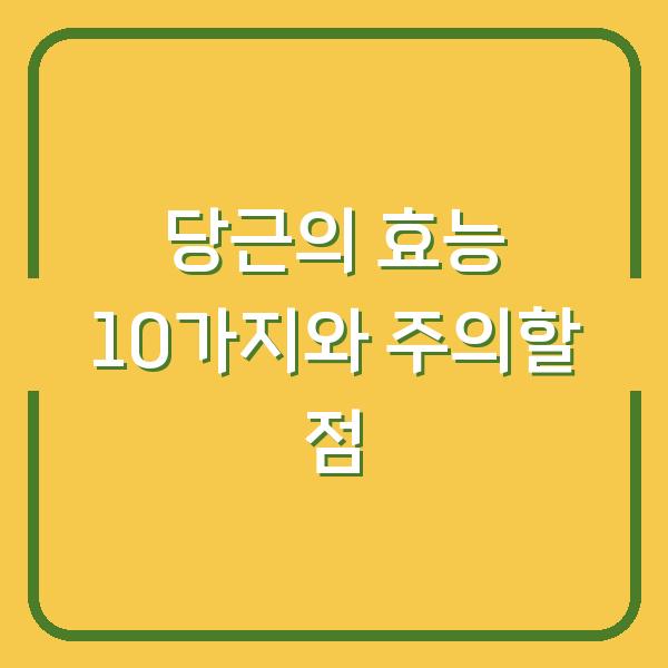 당근의 효능 10가지와 주의할 점