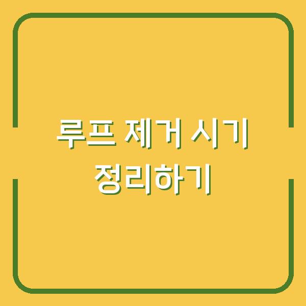 루프 제거 시기 정리하기