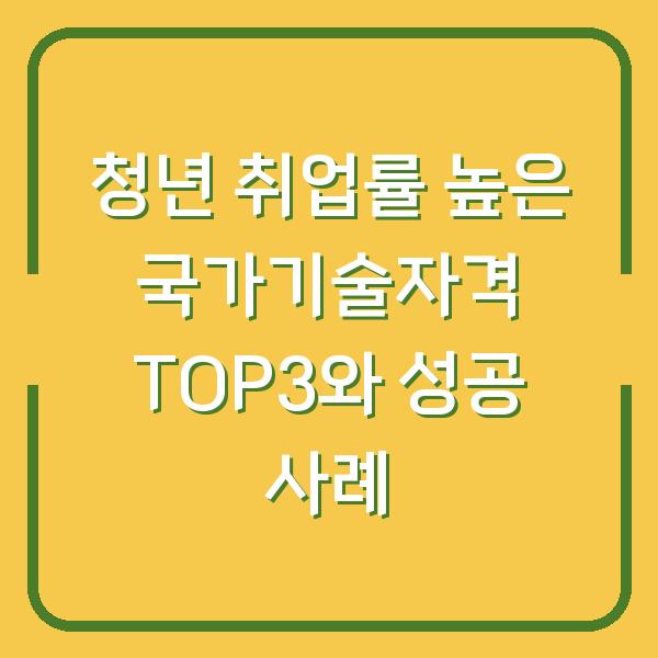청년 취업률 높은 국가기술자격 TOP3와 성공 사례