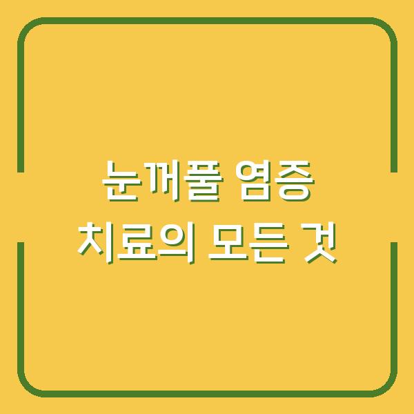 눈꺼풀 염증 치료의 모든 것