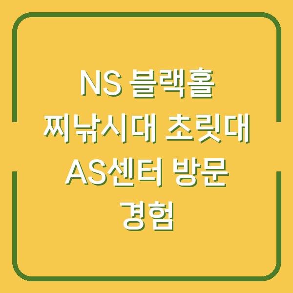 NS 블랙홀 찌낚시대 초릿대 AS센터 방문 경험