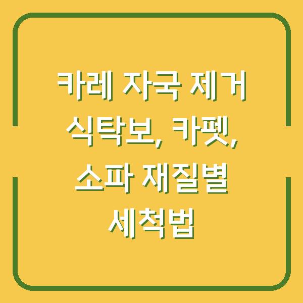 카레 자국 제거 식탁보, 카펫, 소파 재질별 세척법