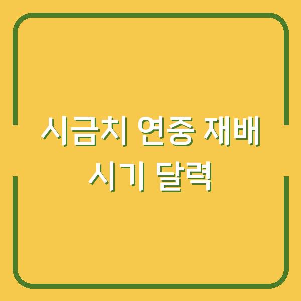 시금치 연중 재배 시기 달력