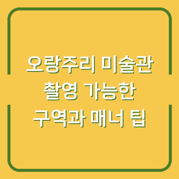 오랑주리 미술관 촬영 가능한 구역과 매너 팁
